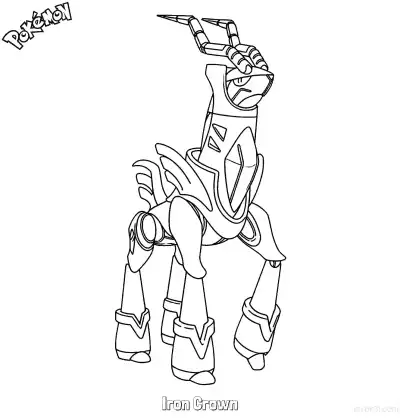 Free printable Iron Crown Coloring Page - Free Printable Pokemon Coloring Sheets coloring page